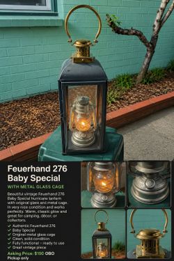 Feuerhand 276 Baby Special Lantern + Metal Glass Display Cage