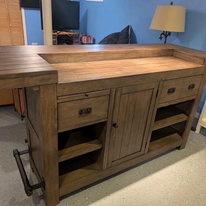 Rustic Wood Outdoor Bar Cabinet