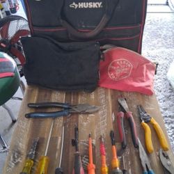 Used Hand Held Tools , And Tool Bag , With 2 Empty Bit Bags