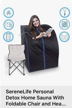 SereneLife Personal Detox Home Sauna With Foldable Chair