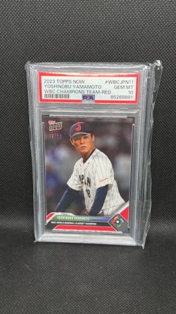 Yoshinobu Yamamoto 2023 Topps Now, RED #/10, Very Rare PSA 10 POP 2 , LA Dodgers