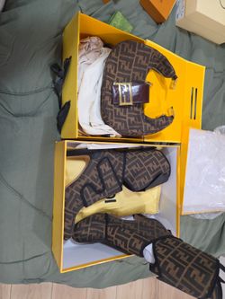 Fendi FF Zucca Bag and Boots Set