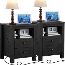 New in box Nigh t Stands with Charging Station Set of 2,