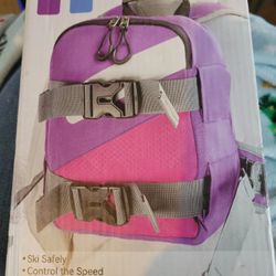 Ski and Snowboard Harness Trainer Backpack for Kids - Purple/Pink.  Brand New!