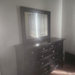 Dresser, Mirror, and Nightstand