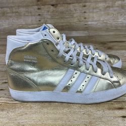 Adidas Basket Profi OG Metallic Gold Women's Size 8.5 High Top Shoes Sneakers