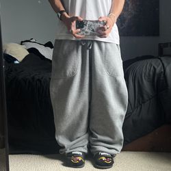 vintage baggy skater relaxed fit essential y2k gray sweatpants