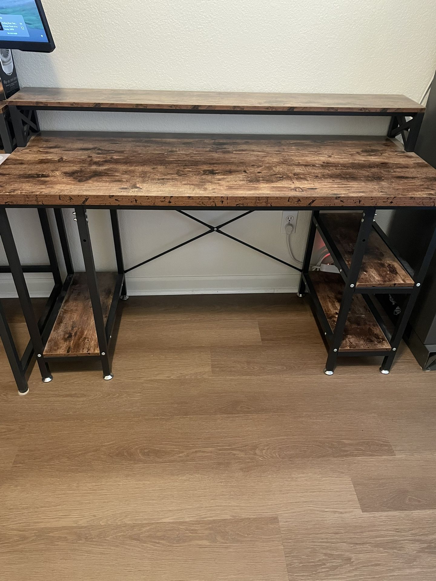 Wooden And Metal Desk