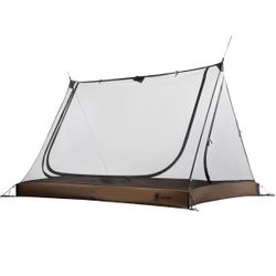  OneTigris 2 Person Mesh Tent, 3 Openings Screen Shelter with Waterproof Bathtub Floor for Outdoors Camping Lightweight Backpacking Thru-Hiking Travel