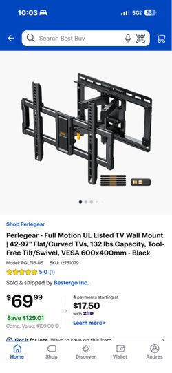 Perlegear Full Motion TV Wall Mount