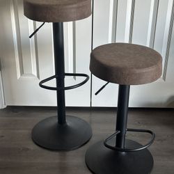Faux Leather Bar Stools (Pair)