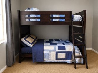 Full Size Mattress Bunk Bed with Mattresses - Solid Wood