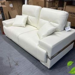 Breathable Leatherette White Sofas and Loveseats Finance and Delivery Available Zibak