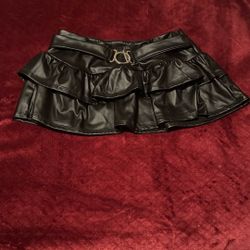 Black Punk Style Mini Skirt