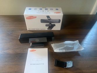 Qtniue 1080p Webcam with Built in Microphone Open Box