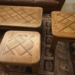 Coffee Table And two Matching Lamp Tables