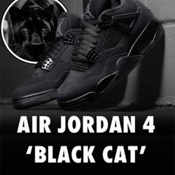 Black Cat 4s 9 1/2 Men’s  Brand new 