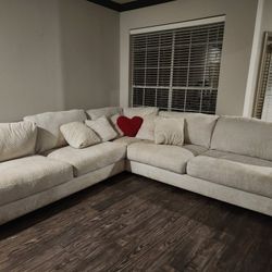 Fluffy White Ashley Furniture Couch