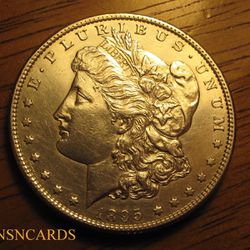 1895-S $1 Morgan Silver Dollar Semi-Key Blast White Uncirculated Details Scarce!