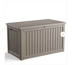 Gray 230 Gal. Waterproof Lockable Resin Deck Box, UV Resistant Outdoor Storage Box for Patio Cushions, Gardening Tools