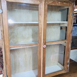 Antique Glass Cabinet Shabby Chic 