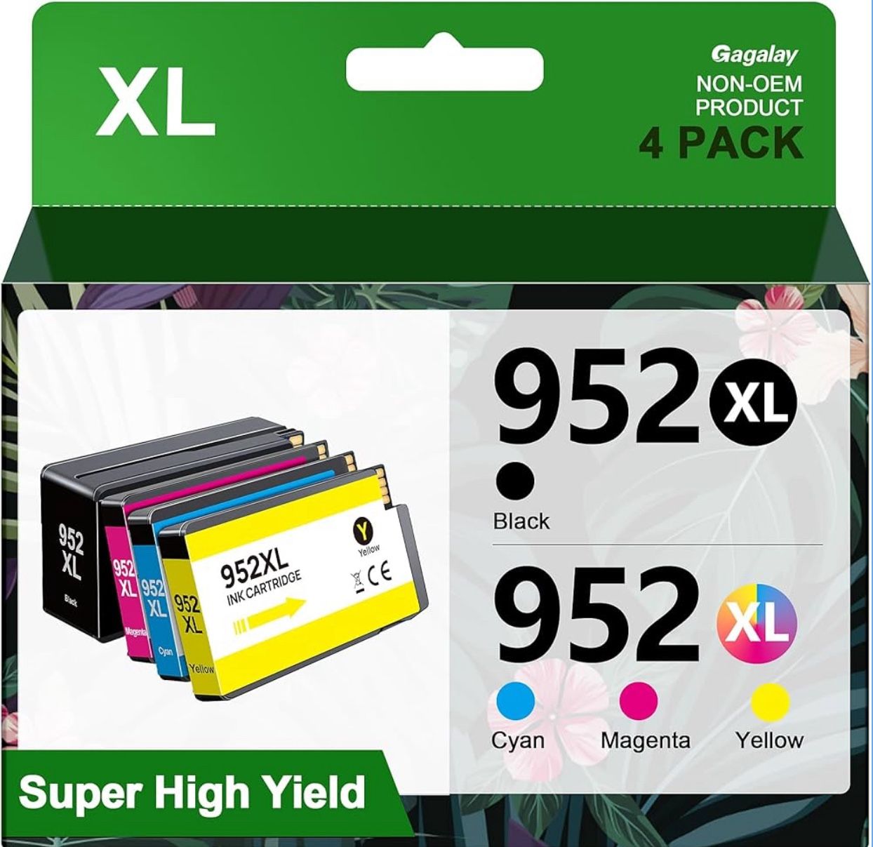 BRAND NEW 952XL Ink Cartridges Combo Pack(Black Cyan Magenta Yellow) Replacement Officejet Pro 8 7 8 8210 Printer