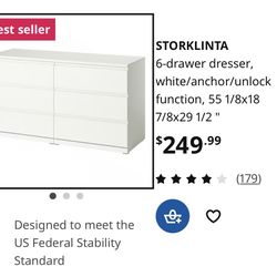 IKEA STORKLINTA 6-Drawer Dresser