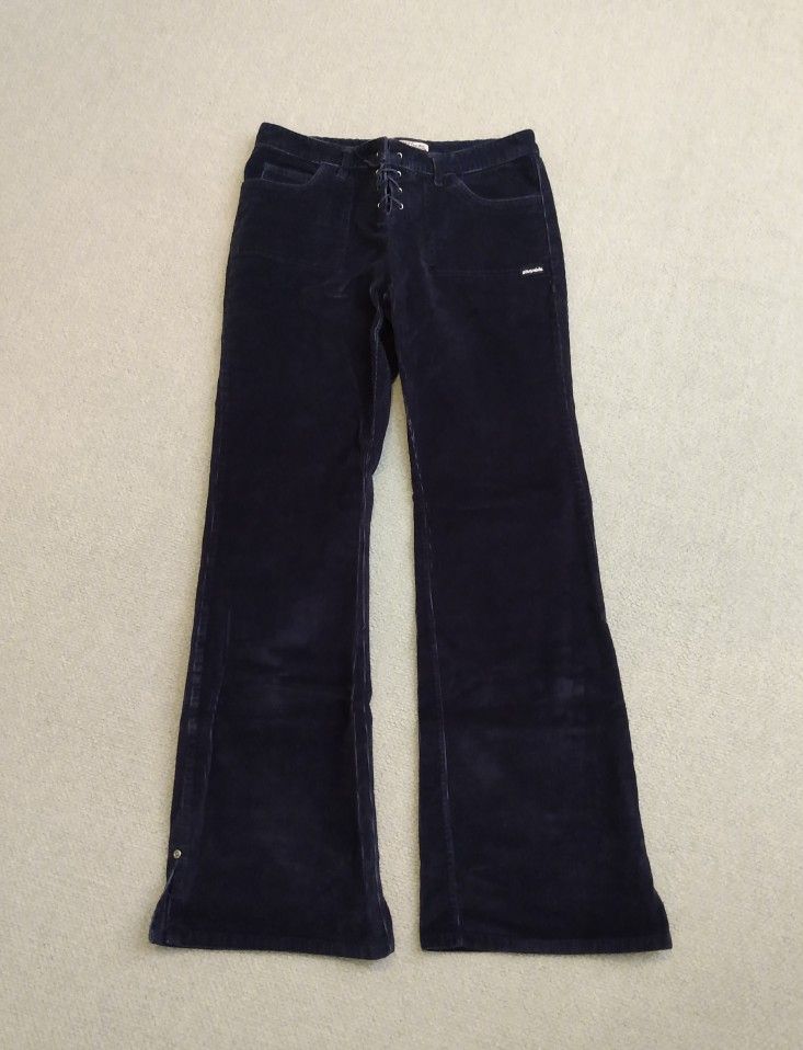 LADIES AEROPOSTALE 5-POCKET BLACK CORDUROY BOOT CUT PANTS WITH BELT LOOPS JUNIORS SIZE 7