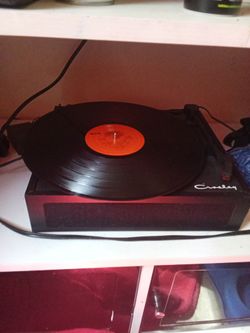 Record player with records in good condition