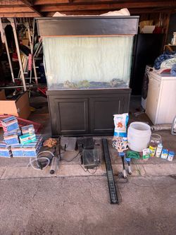 Large Aquarium Tank with Stand and Accessories