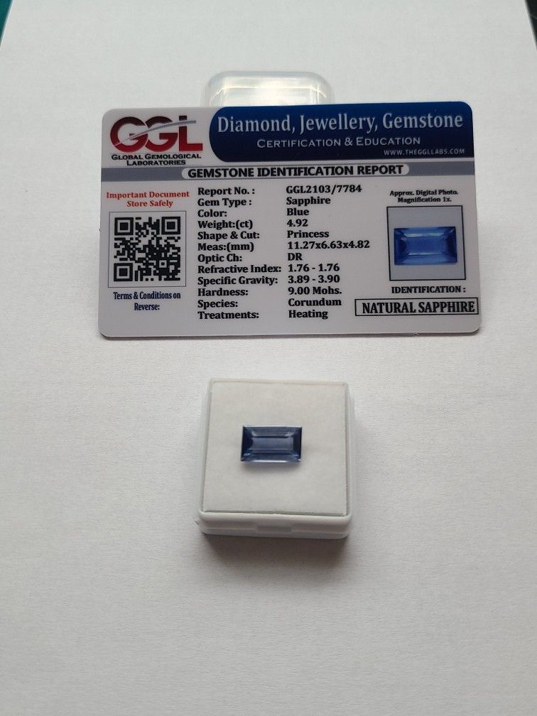 Beautiful Sapphire 4.92 Ct Stone With Certificate