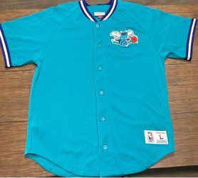 Mitchell & Ness Charlotte Hornets Hugo Mascot Mesh Jersey Shirt Teal Men L