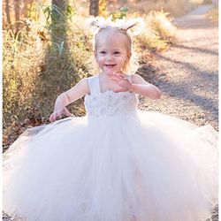 Still Available-Handmade Flower Girl Tutu Dress for Weddings