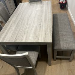 Dining Table 4 Chairs + Bench