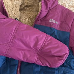 $15 New Girls 7-8 Reversible Sherpa Rain Coat Jacket 