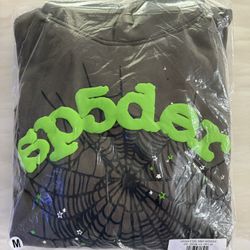 Green Grey Sp5der Hoodie