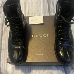 Gucci Black Men Leather Boots