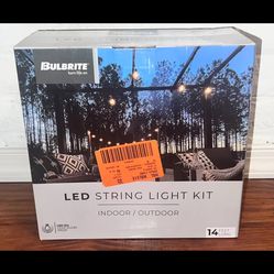 Bulbrite Outdoor/Indoor 14 ft. Plug-In Edison Bulb S14 LED String Light w/Bulbs