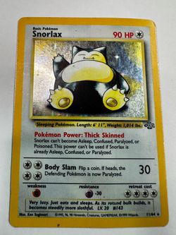 Pokemon TCG Snorlax 11/64 Jungle Holo Rare Unlimited English 90 HP Original Own