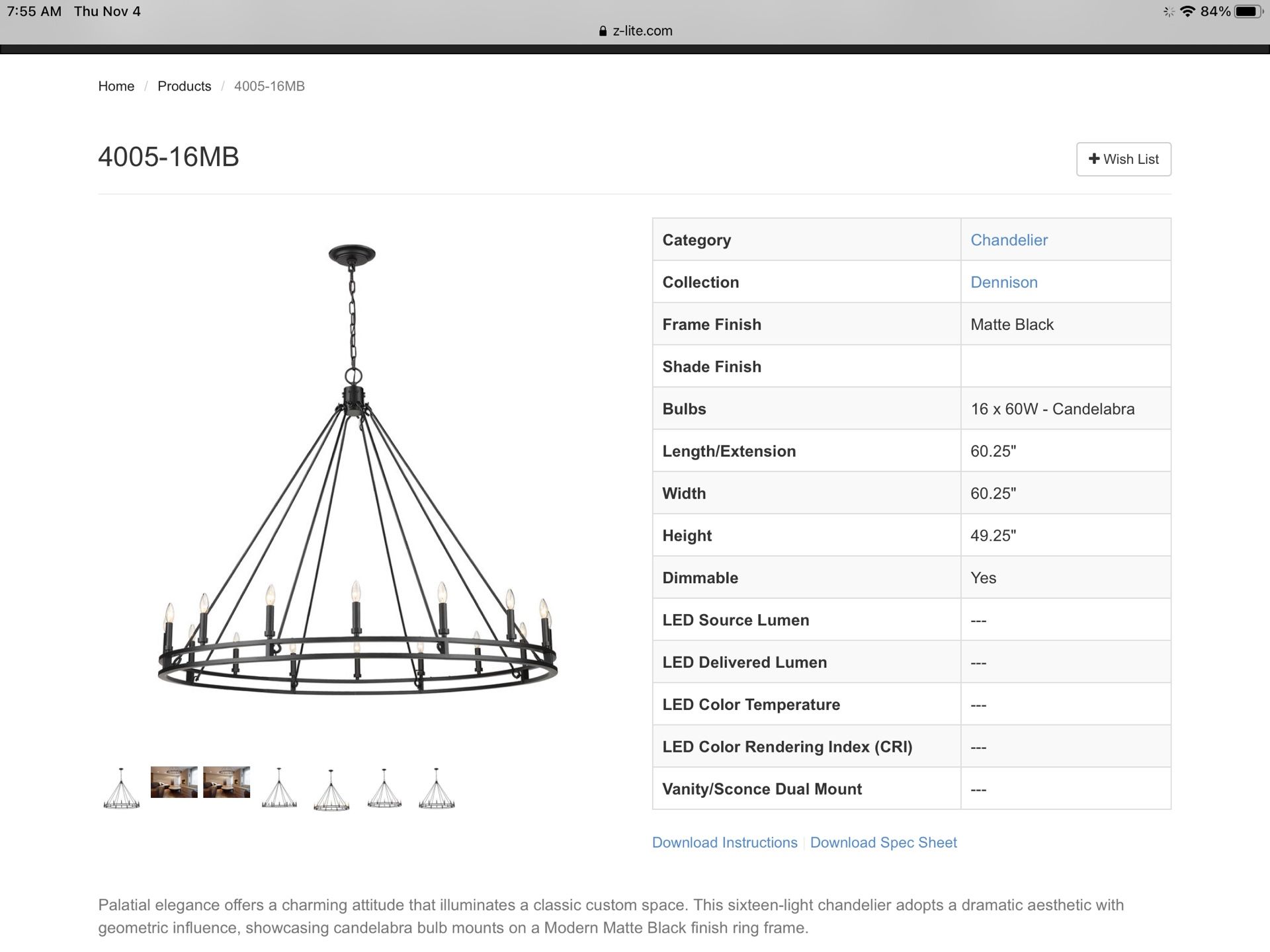 60”D Wagon Wheel Chandelier Brand New; Still In Box. Beautiful In A Two story Family Room Or Large Foyer Area