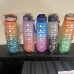 32Oz Water Bottles With Time Markers For Gym & Fitness 