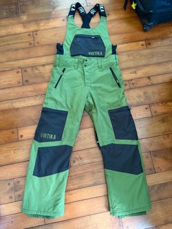 Virtika Signature Ranger Ski Snowboard Bib Pants Green Black Insulated Men’s XL