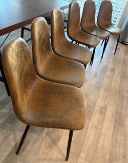 6 Rustic Brown Chairs