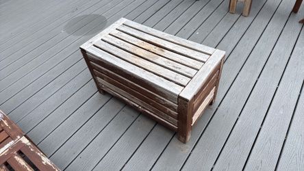 Solid Wood IKEA Patio Coffee Table with Storage.