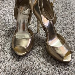 Gold Bakers Open Toe heels