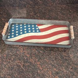 American Flag Decorative Metal Tray