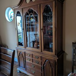 CLASSY Old School Stanley Solid Wood Hutch / China CABINET STORAGE