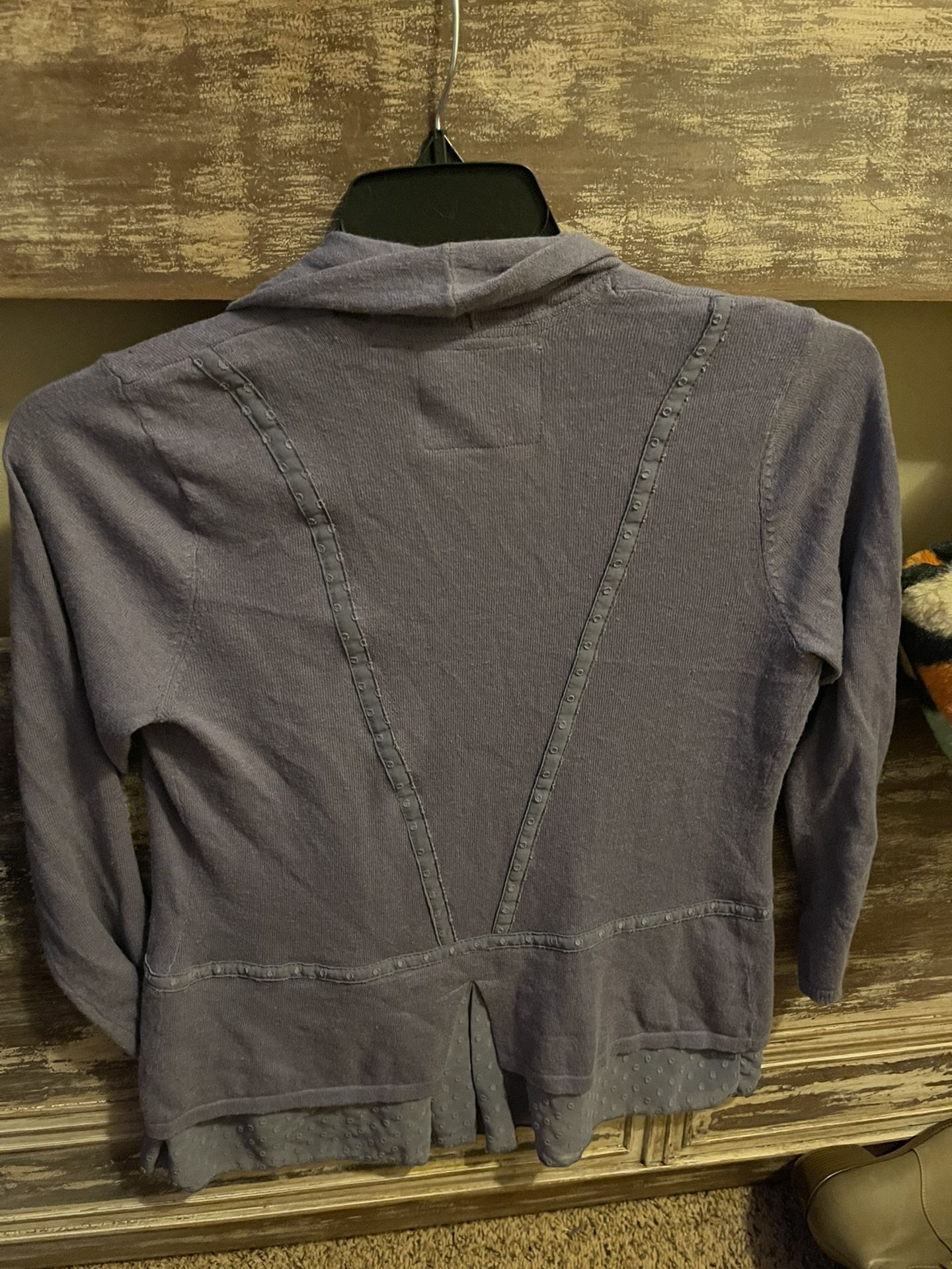 ANGEL OF NORTH Cardigan Sweater Women’s S Anthropologie Open bohemian LIKE NEW Smoke Free
