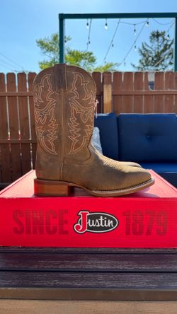 Justin Post - Men's Western Boots - Wild Bill Khaki Cowhide - New!