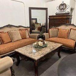 Elegant 3 Piece Sofa Set + Mirror 